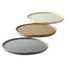 壽山窯美濃燒 branche系列 小圓盤 Set 日本制, 灰色 + 棕色 + 米白色, 1組