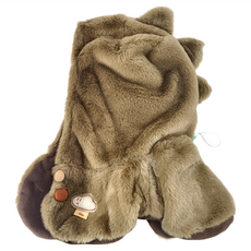 KOCOTREE 兔絨絨披肩帽 M-恐龍鬧鬧 單入 100%聚酯纖維, M(50~54cm)