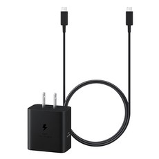 SAMSUNG 三星 快充通用型旅充組 45W 充電頭 + 雙Type-C充電線 T4511, 黑色, 1組