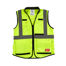 Milwaukee 美沃奇 台灣公司貨 15口袋工程反光背心 48-73-5081, S/M, 綠色, 1件
