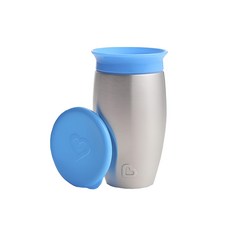 munchkin 滿趣健 360度不鏽鋼防漏杯, 304食品級不鏽鋼, 可保冷15小時, 藍色, 296ml, 1個