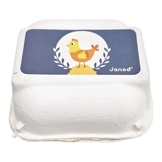 Janod 妙廚師好料理家家酒用具 蛋蛋家族 1組, 仿真木質磁鐵玩具, 質感溫潤細緻