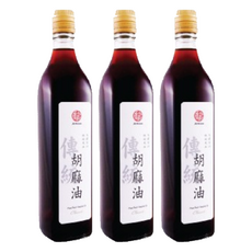 真老 純油磅黑麻油 手工冷壓 香濃質純, 500ml, 3瓶