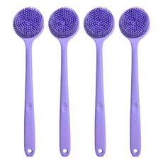 新款輕量級好幫手矽膠洗澡刷(薰衣草紫), 38x8x3.5cm, 1支, 4支