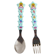 aizoum 鯊魚寶寶星星湯叉組, 薄荷綠, 1組