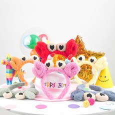 Partyshow 貂毛螃蟹派對髮箍 6件套組, 混色, 1組