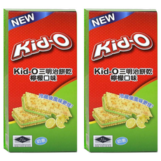 Kid-O 三明治餅乾 經典檸檬口味 三層酥脆蘇打餅乾, 170g, 2盒