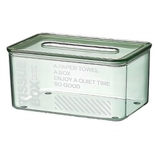 E.City 北歐風透明款紙巾盒 - PET材質, 透綠色