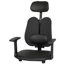 Chair Focus 功能性天使和室椅 G07 腰靠型 扶手 頭枕 人造皮革, 黑色