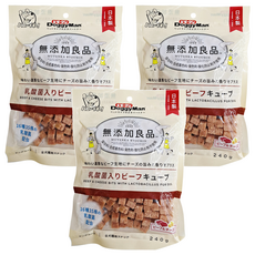 DoggyMan 多格漫 無添加良品乳酸菌牛肉塊 狗零食, 240g, 3包