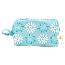 in Blooom 印花樂 拉鏈長方收納包 棉 聚酯纖維 尼龍拉鏈 臺灣製, 17 x 10.5 x 7cm, 烏秋圈圈 海洋綠, 1個