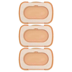 西松屋 Smart Angel 溼巾便利蓋, 可重複黏貼, 蜜桃橘色, 3個