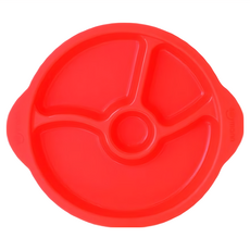 sillymann 100%鉑金矽膠防滑幼兒學習餐盤 - 紅色, 單件, 1個