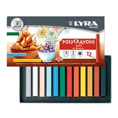 LYRA 藝術家軟質粉彩條 12色 適用年齡3歲以上, 1盒