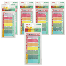 TEMPO 節奏文具 莫蘭迪色平頭七色索引標貼, 20枚x7色, 6包, 20張, 44 x 12mm