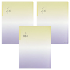 KOKUYO 國譽 Pastel Cookie Sora 30孔活頁本 附索引卡5入 日本進口Campus行距8mm橫線活頁紙40枚, 黃紫, 3個