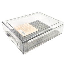 SHIMOYAMA PET 冰箱收納抽屜 帶瀝水板 S, 透明, 1個