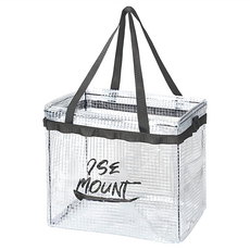 ISE MOUNT 小島嶼山 網格摺疊收納袋 展開35.5 x 25 x 32mm 收納35.5 x 25 x 7mm, 545g, 透明, 1個