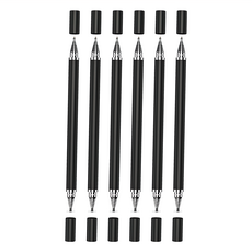 小麥購物 二合一雙頭電容筆 G632 9g, 黑色, 6支