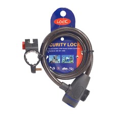 自行車鋼絲鎖 1*90cm/黑色, 1個