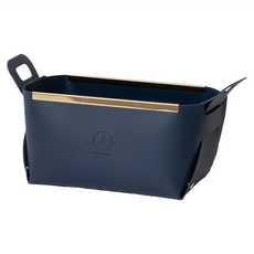 北歐風質感皮革收納盒 22 x 12.5 x 14cm, 午夜藍, 1個