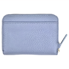 真皮頭層牛皮13卡位風琴卡位零錢包短夾女夾, 11 x 8.3 x 2.5cm, 淺藍