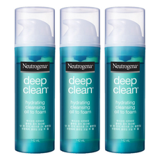 Neutrogena 深層淨化洗卸輕透潔顏油 保濕型, 142ml, 3瓶