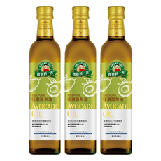 得意的一天 極選酪梨油, 100%歐洲原裝進口, 含73.9%不飽和脂肪, 專利伸縮油嘴設計, 油質穩定發煙點250度以上, 500ml, 3瓶