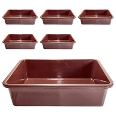 550密盆 收納籃 塑膠收納籃, 48.5 x 38.3 x 12.5cm, 咖啡色, 6個