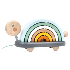 Janod 北歐簡約木玩 12個月以上適用 積木玩具, 彩虹龜托托, 1個