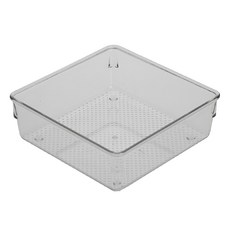 VERSA 粒紋冰箱收納盒 方15.5cm 透明冰箱收納 冰箱整理盒 食物收納盒, 1個, 1入