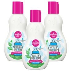 dapple baby 奶瓶及餐具清潔液, 外出用, 無香精, 90ml, 3瓶