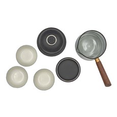 陶瓷 玻璃 實木 黑色, 旅行茶具組, 1組