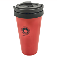 304不鏽鋼環保提手保溫咖啡杯 500ml, 時尚紅, 1個
