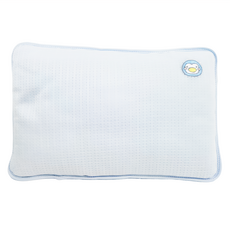 PUKU 藍色企鵝 Bloomy刺繡抑菌幼兒枕, well breathable舒適柔軟, 35 x 23 x 4cm, 水色