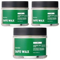 GRAFEN Safe 硬泥髮蠟 高品質天然成分, 3罐, 75ml