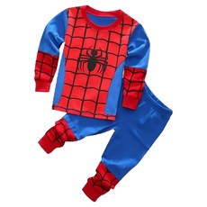 愛北鼻 兒童薄長袖套裝 蜘蛛人圖案 舒適透氣