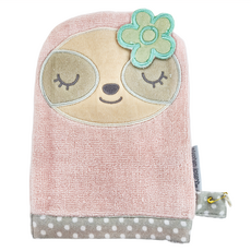 Stephen Joseph 沐浴手套, 可愛卡通造型 100%棉, 樹懶, 1個