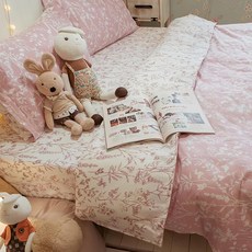 100%純棉 台灣製 床包組, 床包 + 枕套 2個, 加大(186 x 180cm), 春分