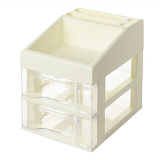 KEYWAY 聯府 好學桌上152收納盒, 白色 + 透明色, 1個