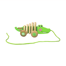 費雪 動物拖拉車 優質木材 安全無毒水性漆 18個月以上適用, 鱷魚, 1個