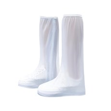 利雨 高筒防雨鞋套 防水防滑耐磨PVC材質 M碼, 1雙, 白色