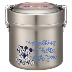 Skater 銀離子不鏽鋼真空保溫食物罐, 米奇與米妮, 600ml, 1個