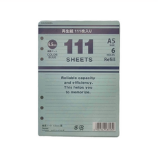 Raymay 藤井 橫格內頁 A5 6孔 6.5mm 藍色, 111入, 1本