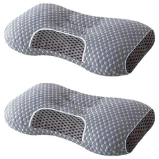 JAROI SPA級石墨烯水洗釋壓護頸枕, 44 x 65 x 9~13cm, 2個