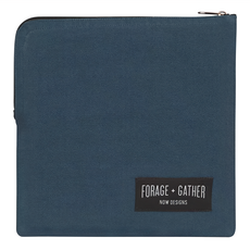 Now Designs 點心便當袋，純棉表層, 1個, 靛青色, 20.5 x 20.5 x 1cm