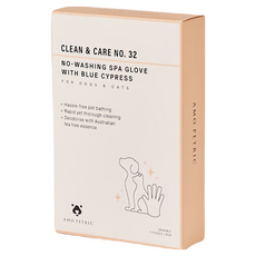 AMO PETRIC 愛摸 藍絲柏寵物SPA免洗手套, 植物精華萃取, 免洗去汙除臭, 均碼, 白色, 1盒