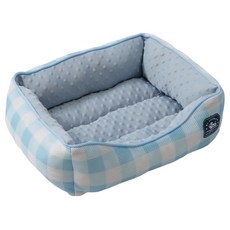 Dogfeet DF 涼感透氣方形床, 方塊藍, 1個