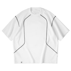 BOHRHOO 三針五線功能T恤 57%聚酯纖維 43%棉, L, 白