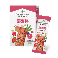 GRANOLA HOUSE 宴麥森林 莓果梅果燕麥棒 6支, 高纖輕卡, 全穀營養, 192g, 1盒